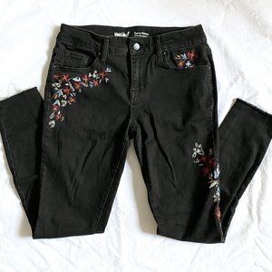 Mossimo Supply Co. Black Floral Embroidere…